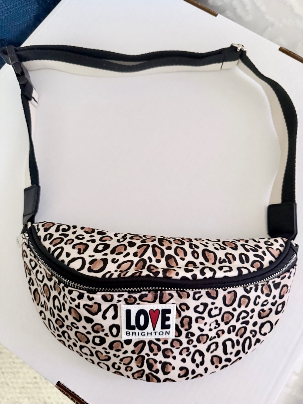 Brighton Leopard Print Crossbody Belt Bag - Cream, Tan & Black